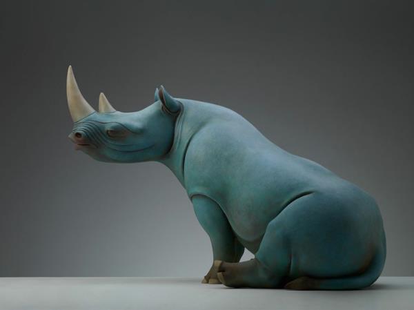 פסלי בעלי חיים סוריאליסטיים רעיונות אמן קרנף