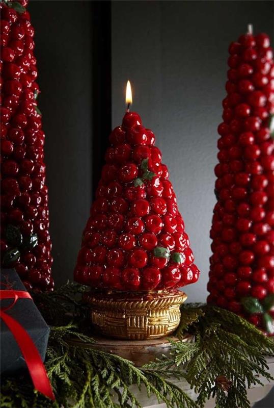 עץ אשוח דקו נרות חג המולד קישוט רעיונות