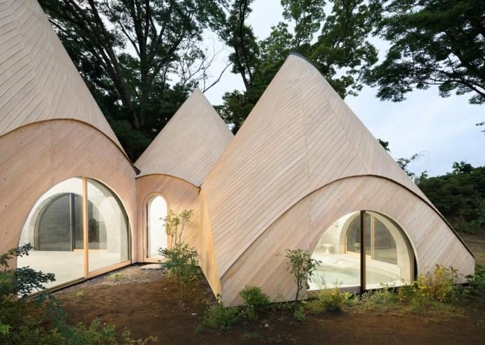 אוהל טיפי בתים מודרניים בטון עץ
