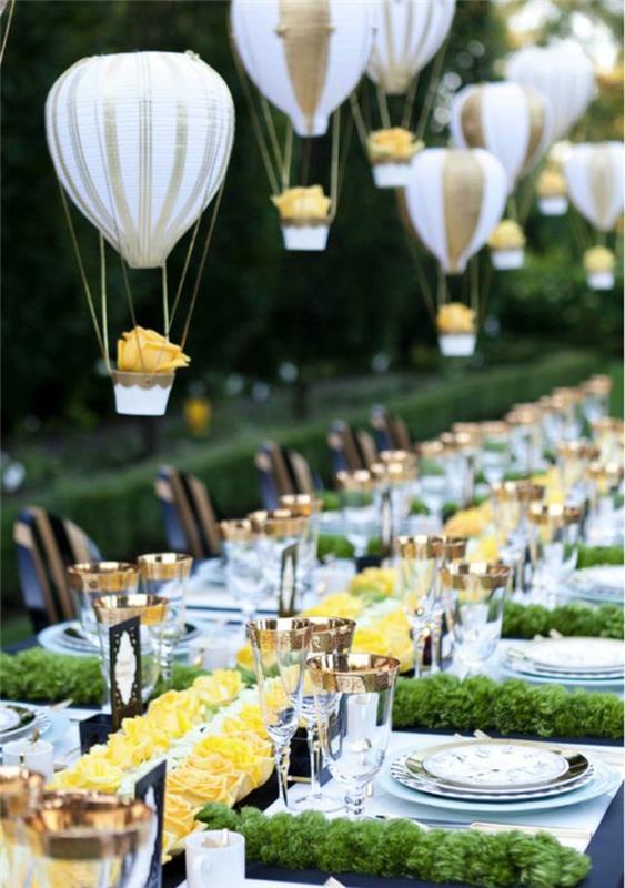 קישוט שולחן חתונה מסיבת גן חתונה רעיונות קישוטים לגינה יצירתיים