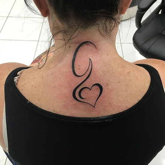 Tatuaggio Lettera G Con Un Cuore 19