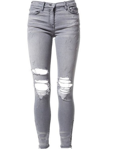 Jeans strappati grigi da donna