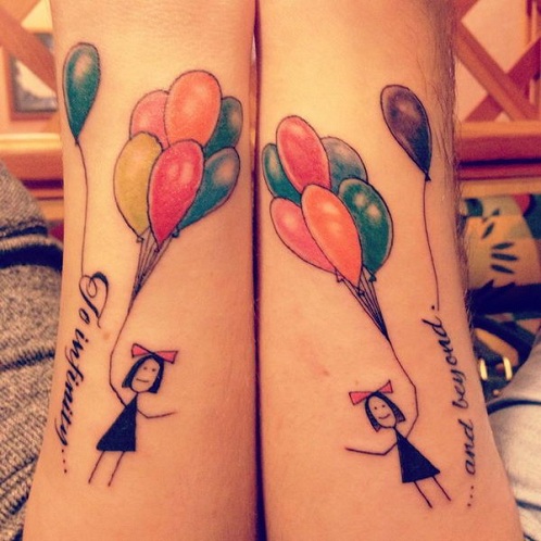Disegni di tatuaggi con palloncini dell'amicizia