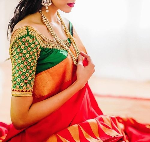 Blusa de diseñador para saris Pattu (editado) 9