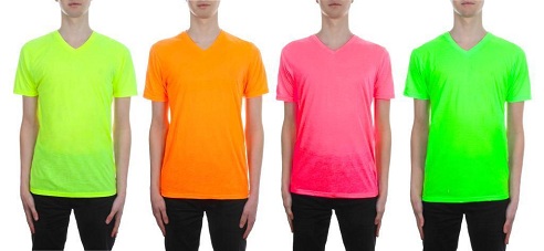 Magliette neon con scollo a V