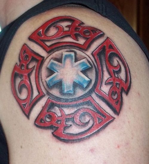 Diseño de tatuaje de rescate de fuego