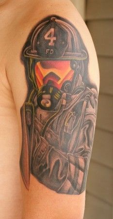 Diseño de tatuaje de bombero
