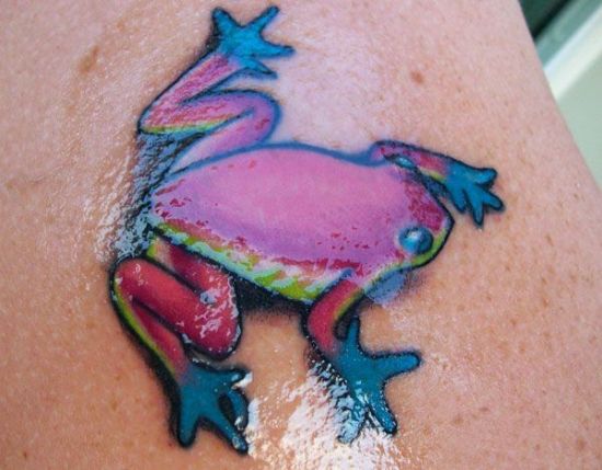Disegno del tatuaggio della rana 3D