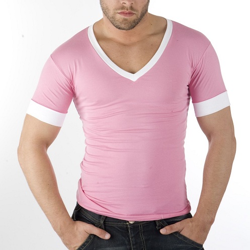 Maglietta rosa sorprendente da uomo