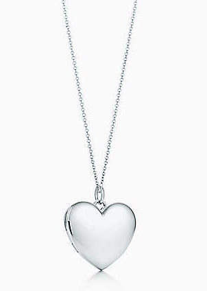 Medaglione a cuore in argento semplice da donna