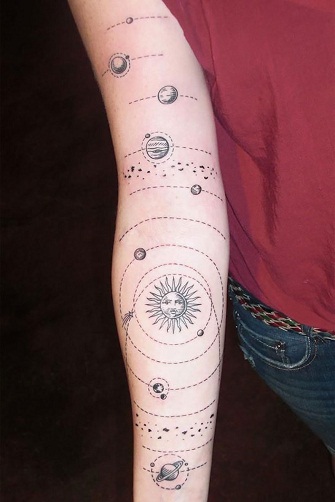 Cosmos Tattoo – Sole e Sistema Solare