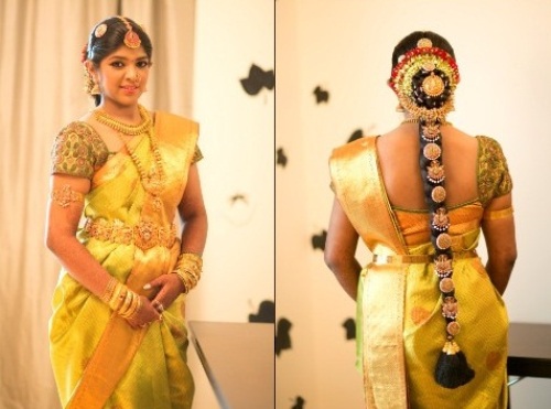 Los diseños de sari de blusa de seda del sur de la India