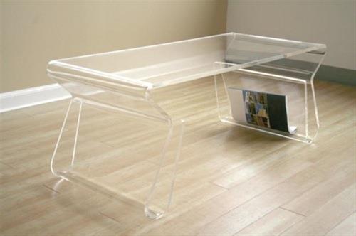 עיצובים רהיטים שקופים העשויים משולחן זכוכית עניינית