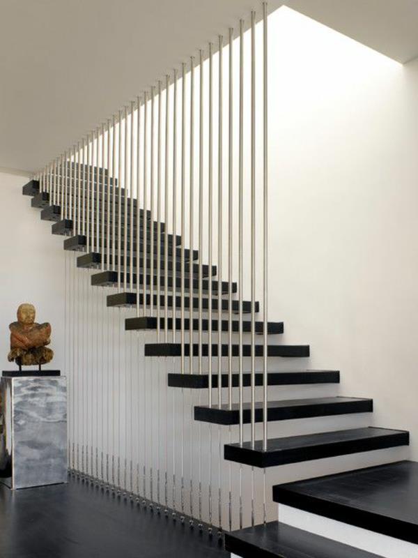 עיצוב מדרגות צבעים וחומרים מודרניים מנוגדים