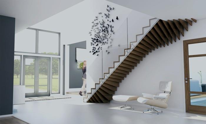 עיצוב מדרגות עיצוב מדרגות אורגניות רעיונות חיים מודרניים ריצוף לבן