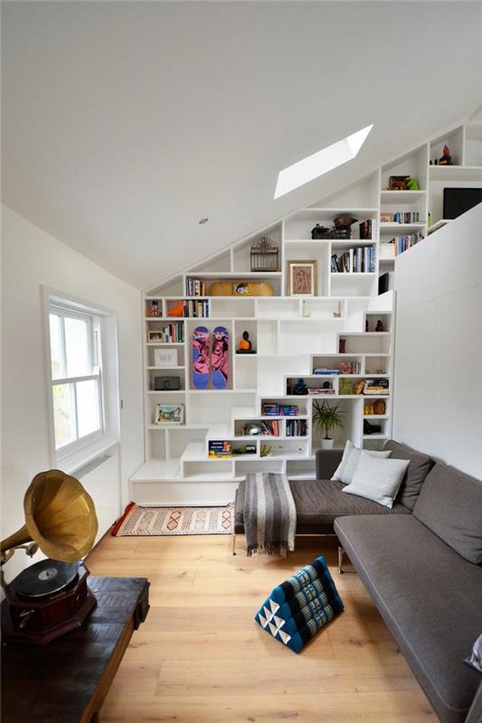 רעיונות לעיצוב חדרי מדרגות מגירות מדרגות לסלון