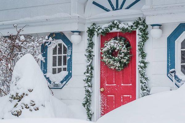 הכין לעצמך זר דלתות קישוט חג המולד שלג