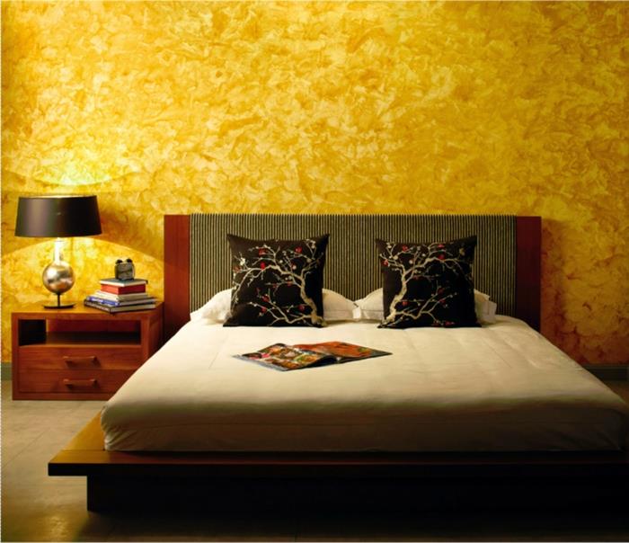 צבעי קיר 2016 צבעי טרנד חדר שינה מבריק זהב קיר עיצוב צבע טרנד