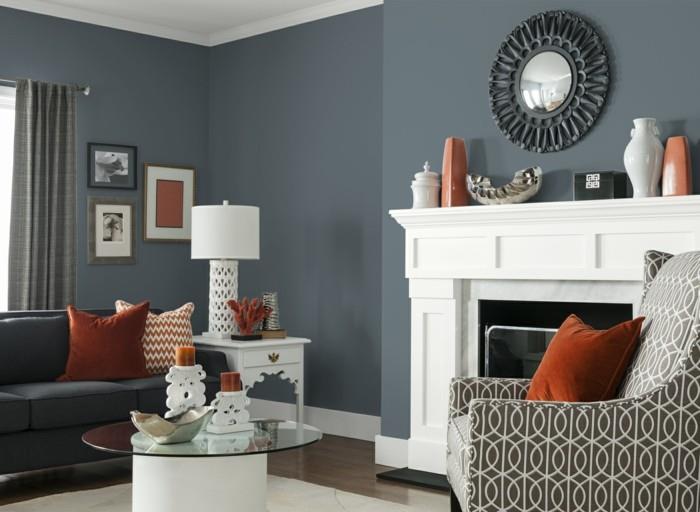צבעי קיר גוונים אפורים אופנתיים לסלון המודרני
