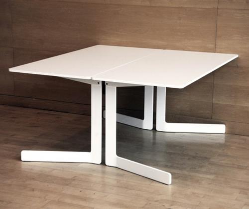 עיצוב שולחן מתקפל לבן משפר את פני השטח