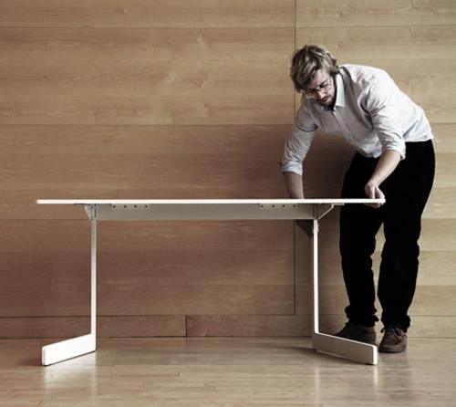 עיצוב שולחן מתקפל לבן מבנה מקורי