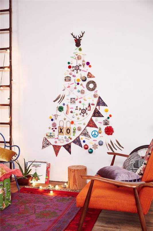 עץ חג המולד מלאכותי מלאכת עץ חג המולד מבחן דרך מדבקות קיר קיר ברכות
