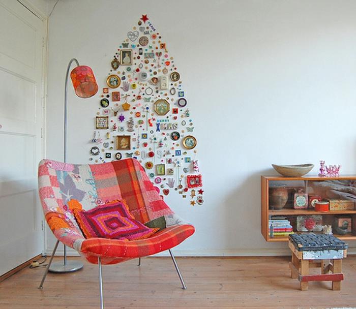 עץ חג המולד מלאכותי מלאכת עץ חג המולד מבחן באמצעות מדבקות קיר קיר דברים קטנים