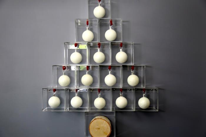 עץ חג המולד מלאכותי מלאכותי עץ חג המולד מבחן דרך קיר קיר מדבקת ציור מכדורים
