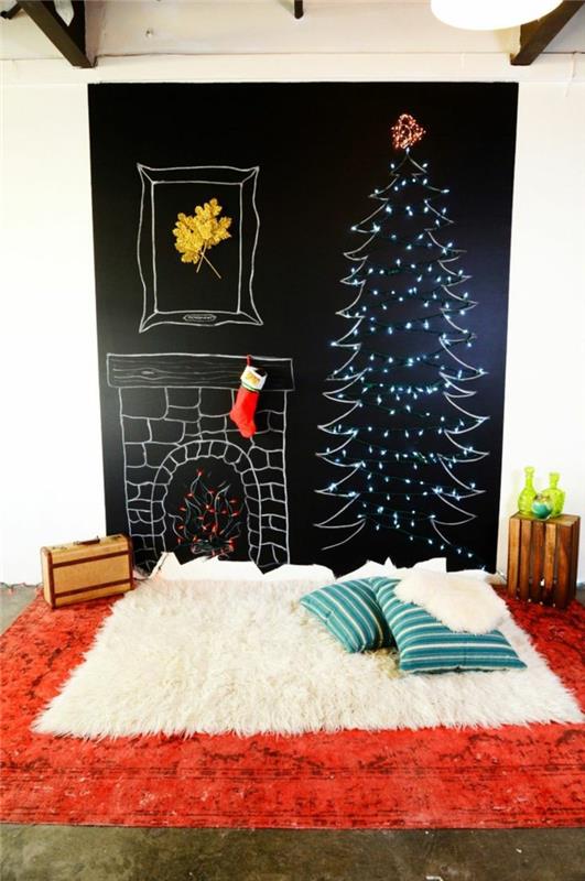 עץ חג המולד מלאכותי מלאכת עץ חג המולד מבחן דרך קיר ציור מדבקת קיר