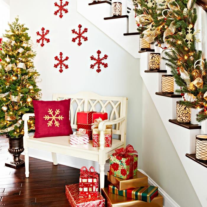רעיונות לקישוט חג המולד מסדרון קישוט נרות מתנות עץ אשוח