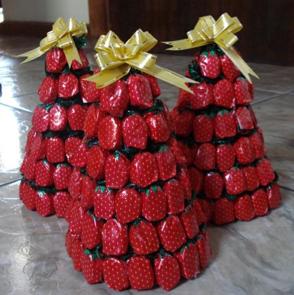 קישוט חג המולד ממתקים בסגנון טרופי תות ממתק לעוס