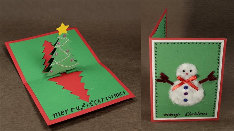 טינקר כרטיסי חג המולד 3 ד אדום ירוק
