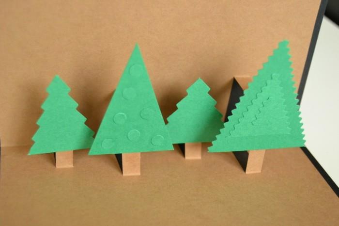 טינקר כרטיסי חג המולד נייר עטיפה 3d עצי חג המולד