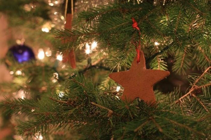 טינקר קישוטי חג המולד עם חומרים טבעיים עוגיות חג המולד קישוטי עץ חג המולד zimtstern