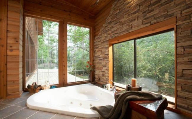 אמבט בריאות בסגנון כפרי מעץ ג'קוזי מעץ