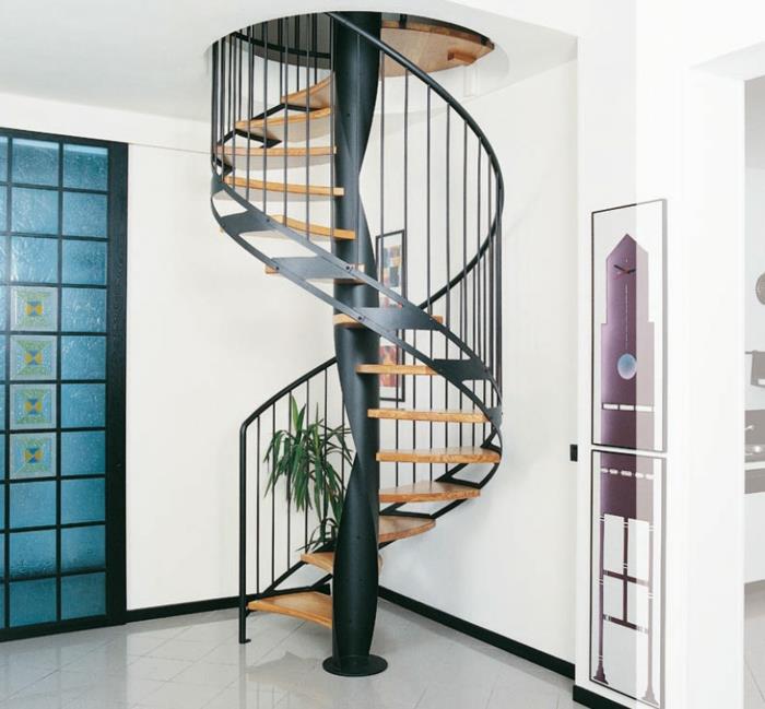 עיצוב מדרגות לולייניות עיצוב מודרני אדריכלות צמח אריחי רצפה