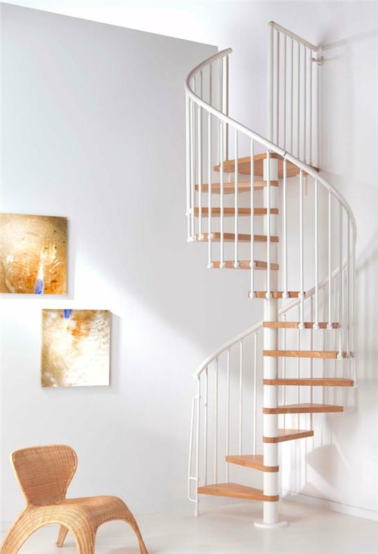 מדרגות לולייניות מדרגות עץ מעקה מדרגות לבן