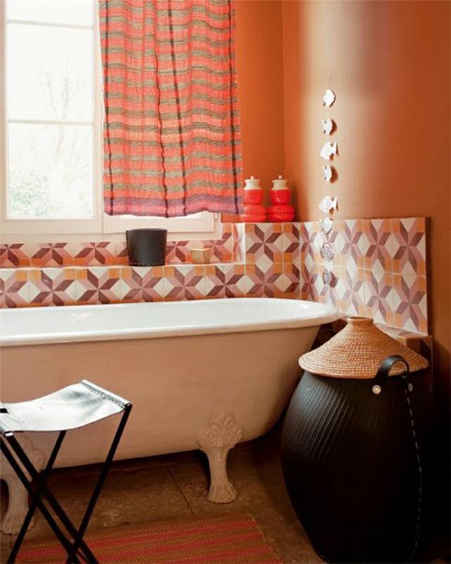 צבע קירות רעיונות אמבטיה צבע קיר כתום