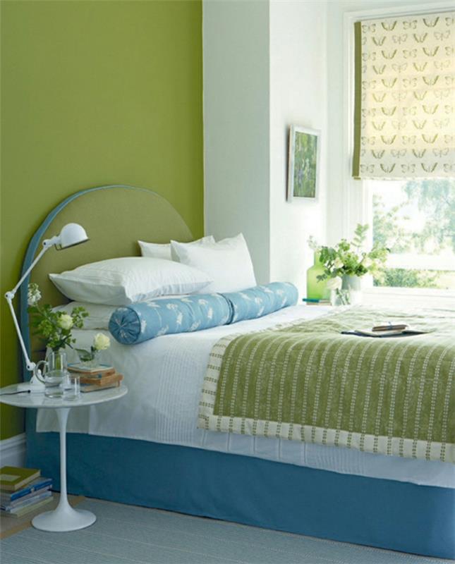 ציור קירות רעיונות קירות ירוקים פרחי חדר שינה
