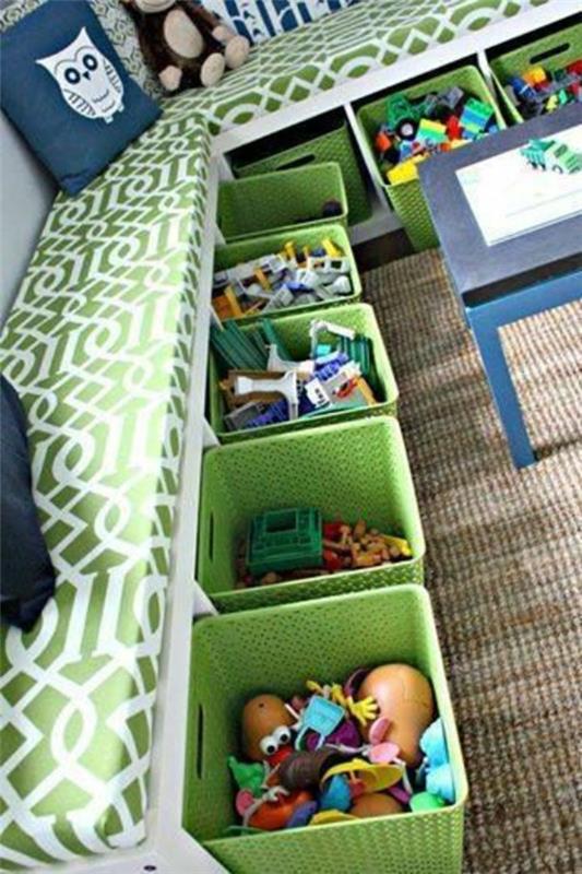 מערכות אחסון חדר ילדים ירוק