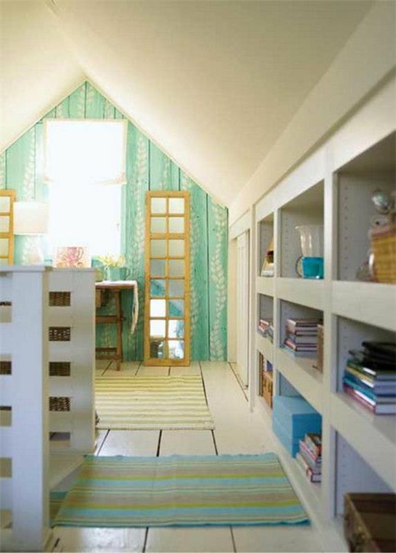 רעיונות מגורים חדר קטן ארון מובנה עם תקרת מחסן