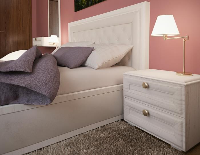 מנורת שולחן בצבע קיר רענן לחיות שינה חדר שינה לבן