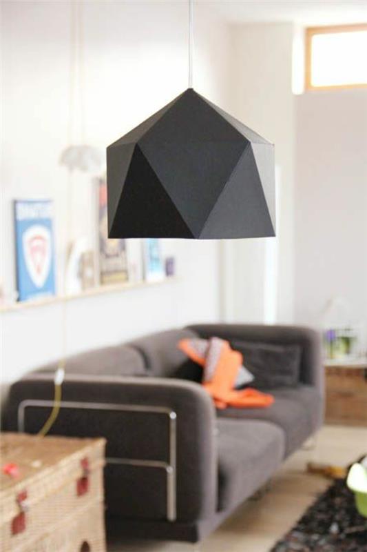 מנורת תליון תאורה לסלון אהיל שחור