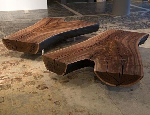 שולחנות סלון עץ עץ שולחן קפה גזע עץ